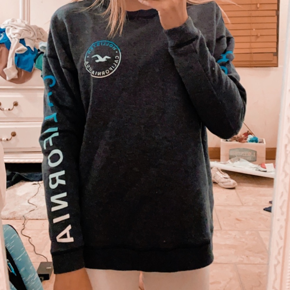 navy/gray hollister sweatshirt
